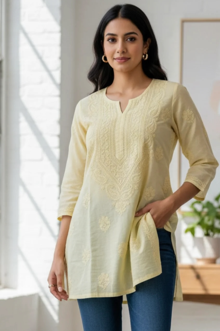 Modal Lemon Lakhnavi Short Kurti