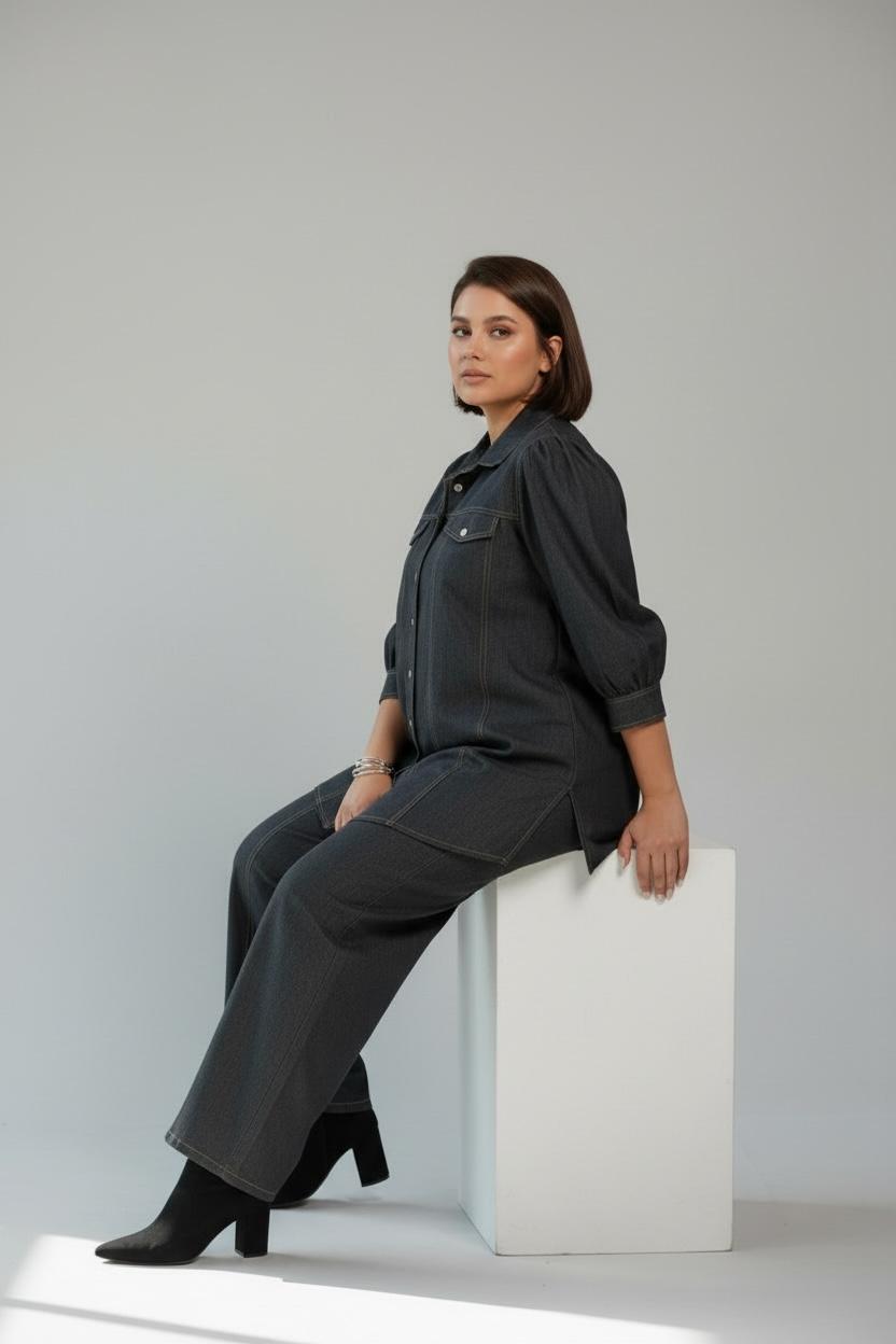 Denim black Co-ord set